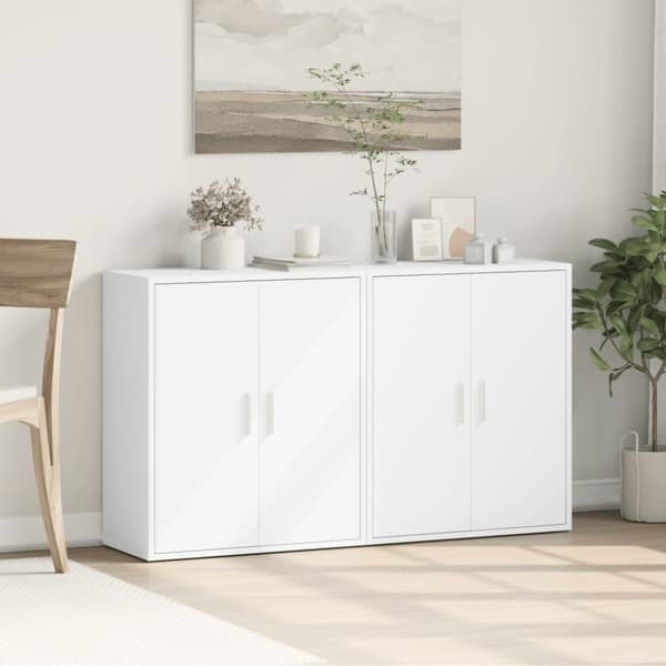 Skänkar 2 st vit 60x31x70 cm konstruerat trä