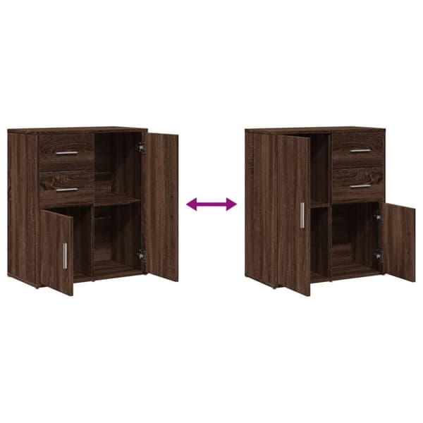 Senkit 2 kpl ruskea tammi 60x31x70 cm tekninen puu