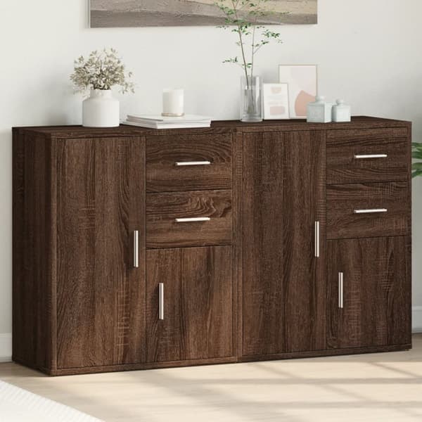 Senkit 2 kpl ruskea tammi 60x31x70 cm tekninen puu