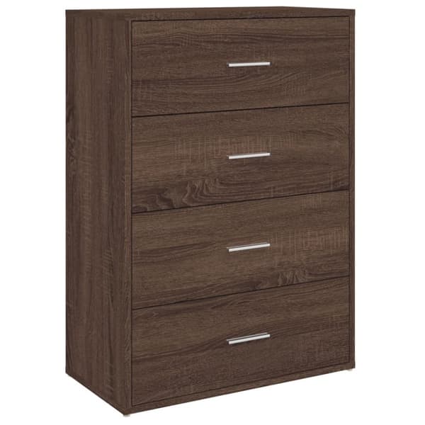 kommoder 2 stk. 60x31x84 cm konstrueret træ brun egetræsfarve