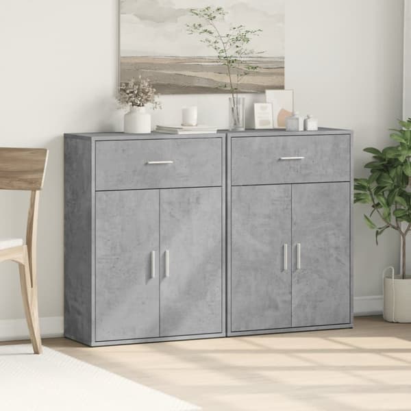Skänkar 2 st betonggrå 60x30x84 cm konstruerat trä