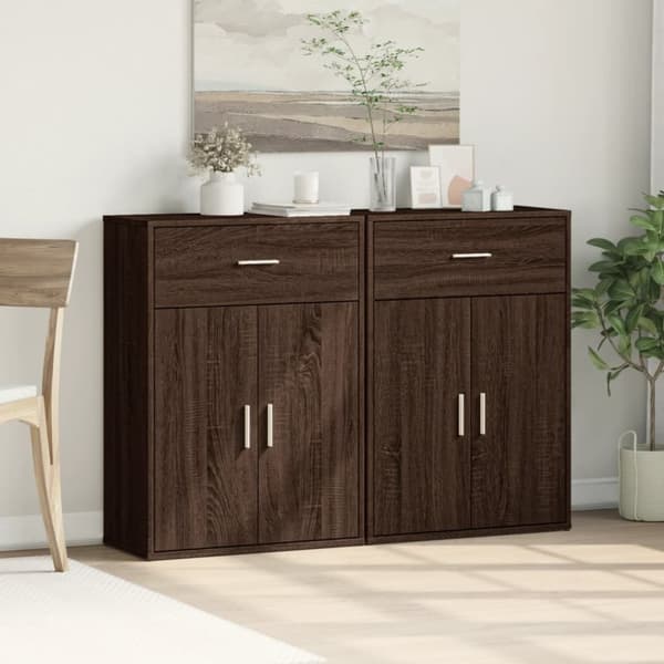 Senkit 2 kpl ruskea tammi 60x30x84 cm tekninen puu