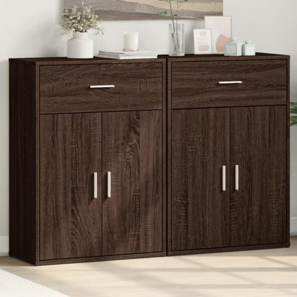 Senkit 2 kpl ruskea tammi 60x30x84 cm tekninen puu