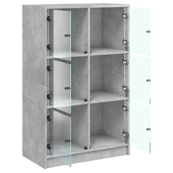 skab med låger 68x37x109 cm konstrueret træ betongrå
