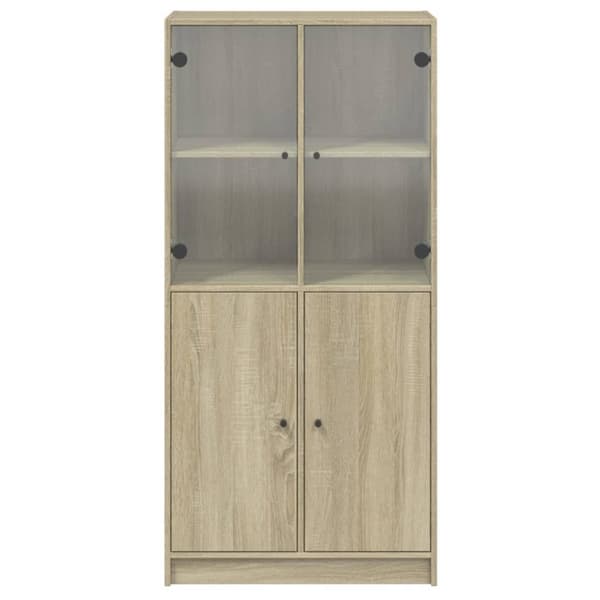 skab med låger 68x37x142 cm konstrueret træ sonoma-eg
