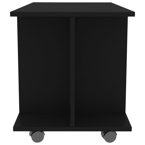 TV-taso rullapyörillä musta 80x40x45 cm tekninen puu