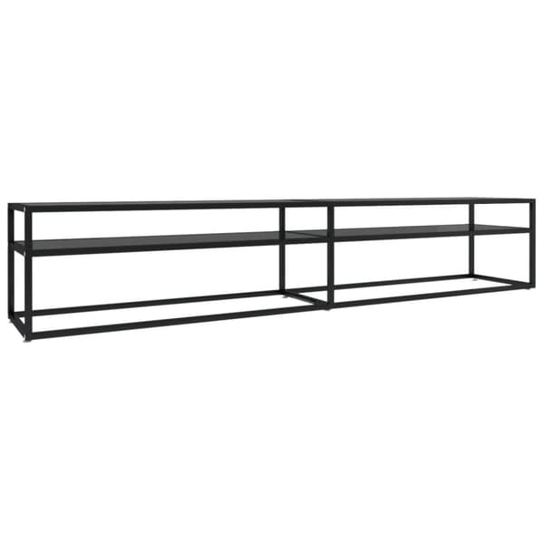 TV-taso musta 220x40x40,5 cm karkaistu lasi