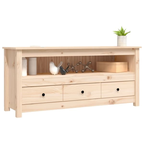 tv-bord 114x35x52 cm massivt fyrretræ