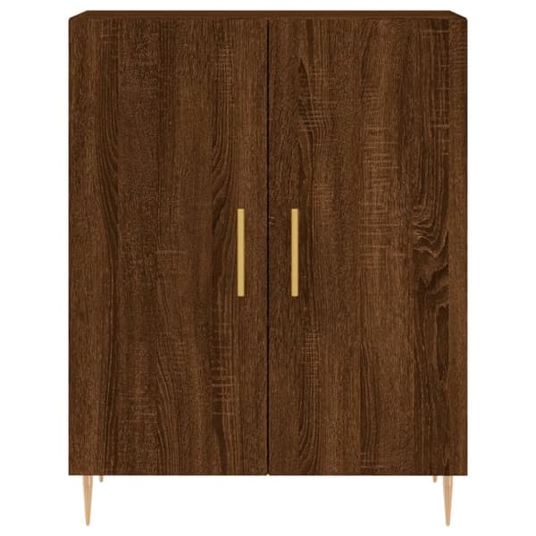 højskab 69,5x34x180 cm konstrueret træ brun egetræsfarve