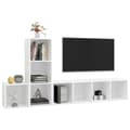 Miniatyrbild 3 av 9: Tv-skåp 3 delar vit konstruerat trä
