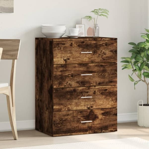 skænk 60x39x80 cm konstrueret træ røget egetræsfarve