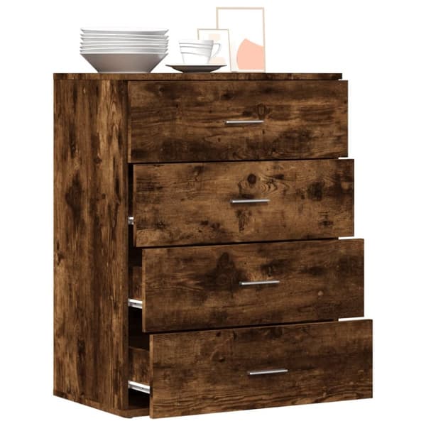 skænk 60x39x80 cm konstrueret træ røget egetræsfarve