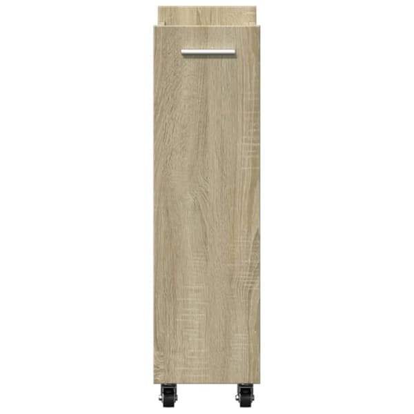 skab med hjul 60x22x79 cm konstrueret træ sonoma-eg
