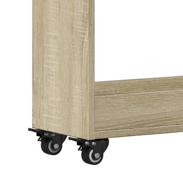 skab med hjul 60x22x79 cm konstrueret træ sonoma-eg
