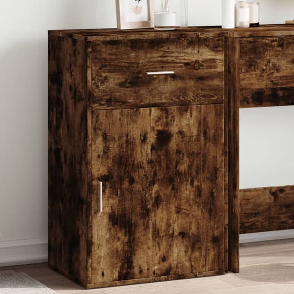 opbevaringsskab 56,5x39x90 cm konstrueret træ røget egetræ
