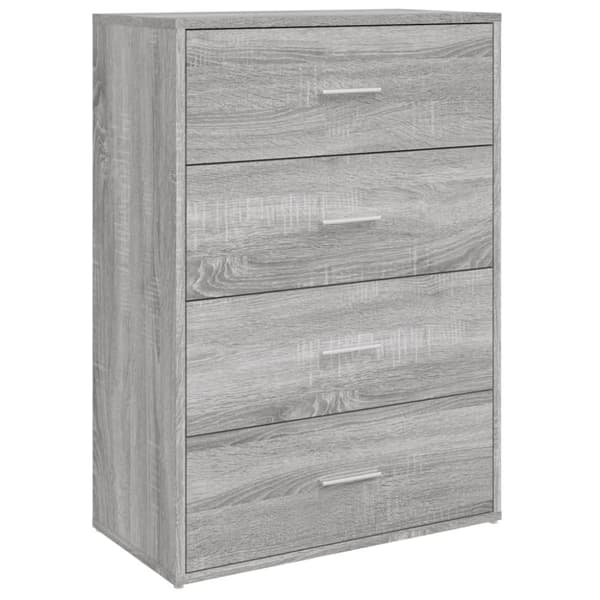 kommoder 2 stk. 60x31x84 cm konstrueret træ grå sonoma-eg