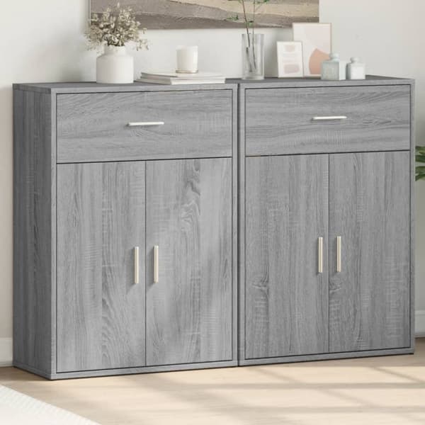 Senkit 2 kpl harmaa Sonoma 60x30x84 cm tekninen puu