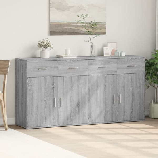 Senkit 2 kpl harmaa Sonoma 79x38x80 cm tekninen puu
