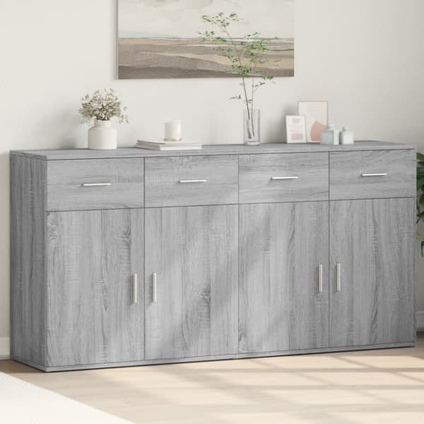 Senkit 2 kpl harmaa Sonoma 79x38x80 cm tekninen puu