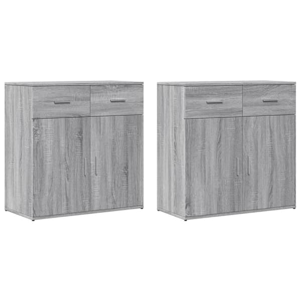 Senkit 2 kpl harmaa Sonoma 79x38x80 cm tekninen puu