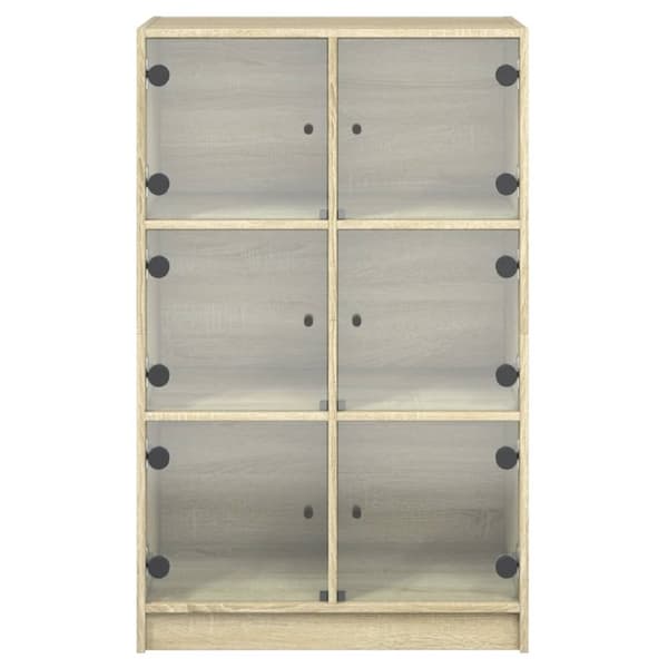 skab med låger 68x37x109 cm konstrueret træ sonoma-eg
