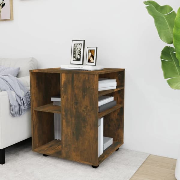 rullebord 60x53x72 cm konstrueret træ røget egetræsfinish