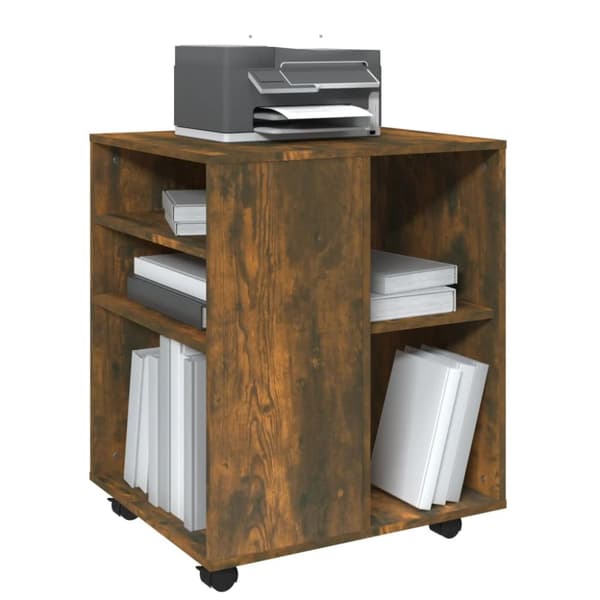 rullebord 60x53x72 cm konstrueret træ røget egetræsfinish