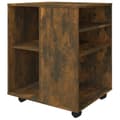 Miniatyrbillede 6 af 9: rullebord 60x53x72 cm konstrueret træ røget egetræsfinish