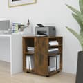 Miniatyrbillede 1 af 9: rullebord 60x53x72 cm konstrueret træ røget egetræsfinish