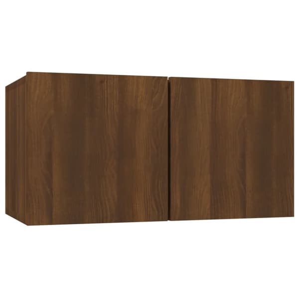 væghængt tv-bord 60x30x30 cm konstrueret træ brun egetræ