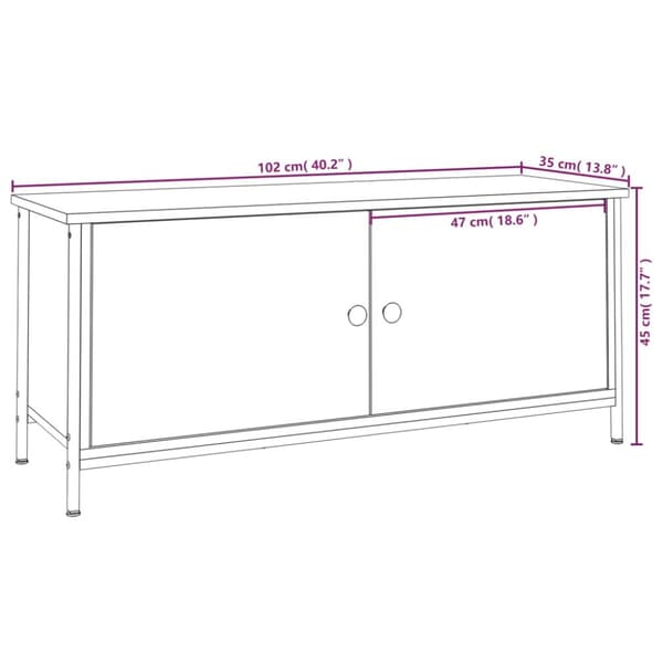 Tv-bänk med dörrar sonoma-ek 102x35x45 cm konstruerat trä