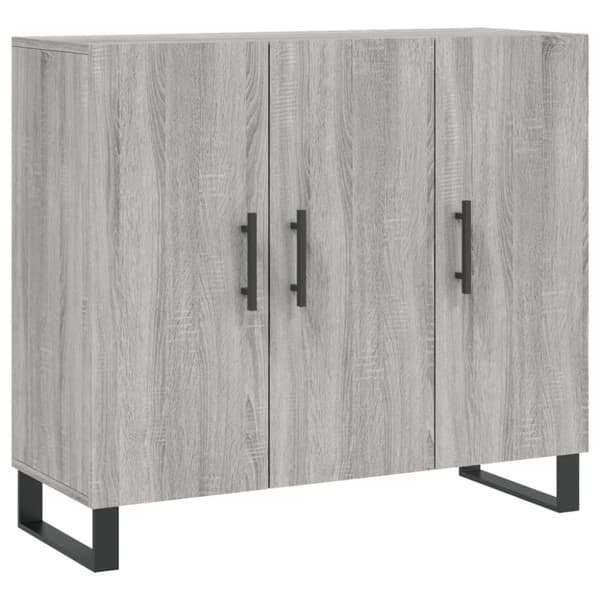 skab 90x34x80 cm konstrueret træ grå sonoma-eg
