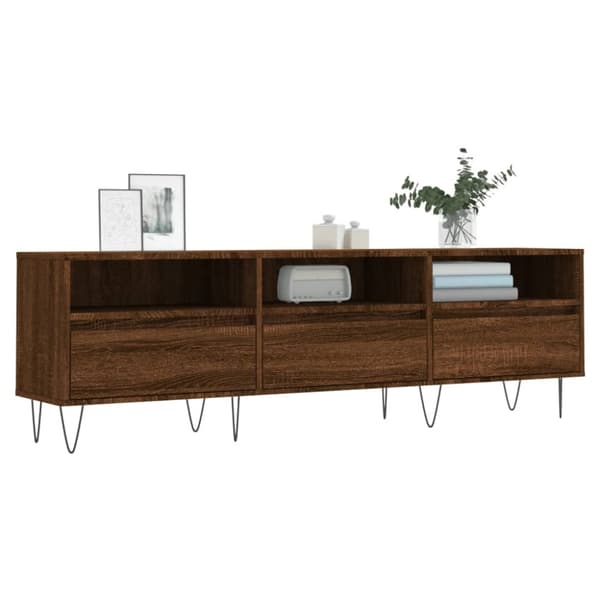 tv-bord 150x30x44,5 cm konstrueret træ brun egetræsfarve
