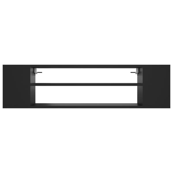 Väggmonterad tv-bänk svart 100x30x26,5 cm konstruerat trä