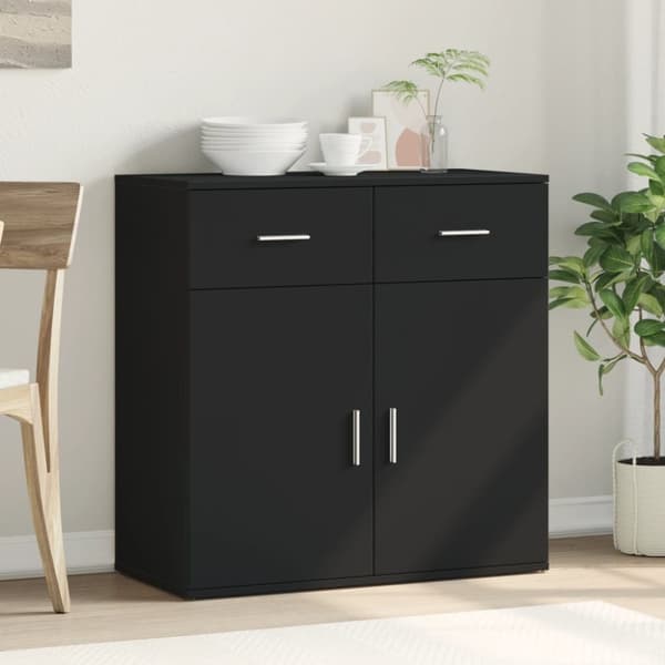 skab 79x38x80 cm konstrueret træ sort