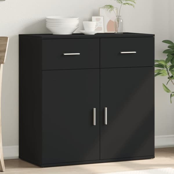 skab 79x38x80 cm konstrueret træ sort