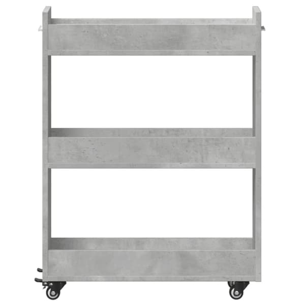 Kaappi pyörillä betoninharmaa 60x22x79 cm tekninen puu