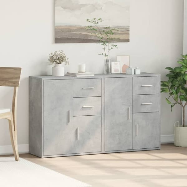 Senkit 2 kpl betoninharmaa 60x31x70 cm tekninen puu