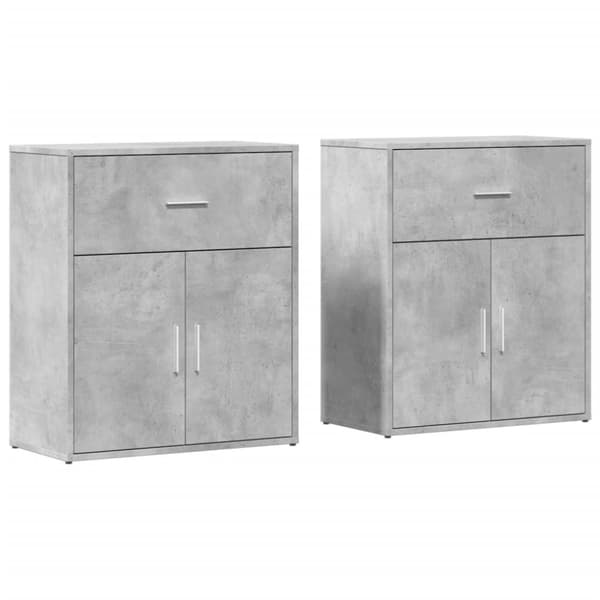 skænke 2 stk. 60x31x70 cm konstrueret træ betongrå