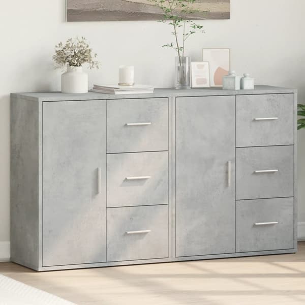 Senkit 2 kpl betoninharmaa 60x31x70 cm tekninen puu