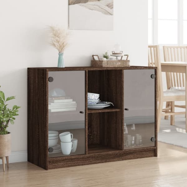 skænk 102x37x75,5 cm konstrueret træ brun egetræsfarve