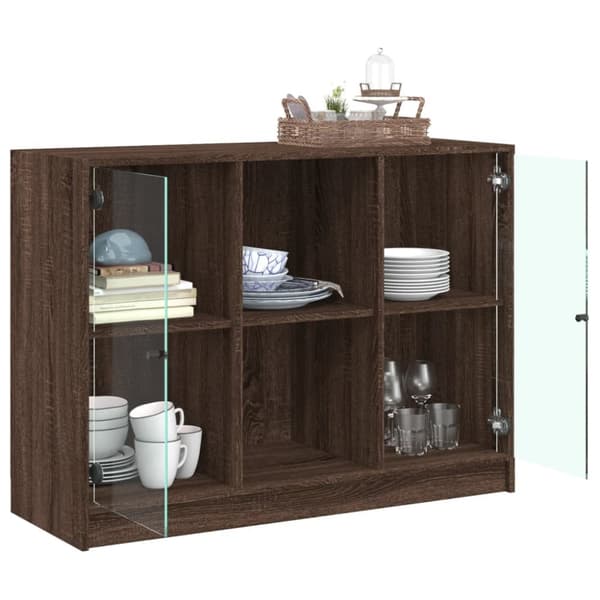 skænk 102x37x75,5 cm konstrueret træ brun egetræsfarve