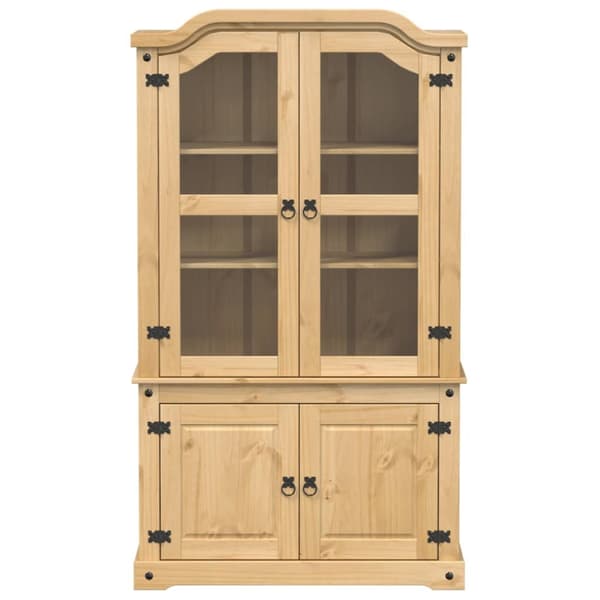 glasskab Corona 103,5x42x180 cm massivt fyrretræ