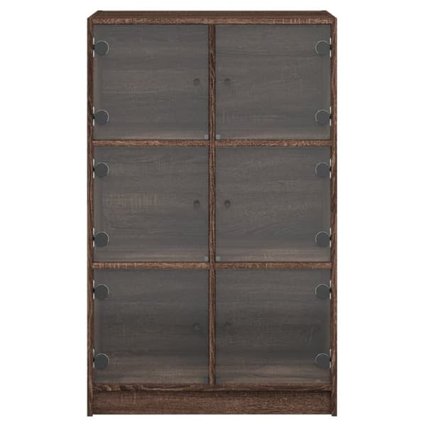 skab med låger 68x37x109 cm konstrueret træ brun egetræsfarve