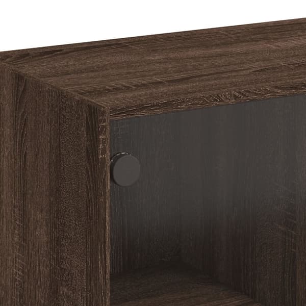 skab med låger 68x37x109 cm konstrueret træ brun egetræsfarve