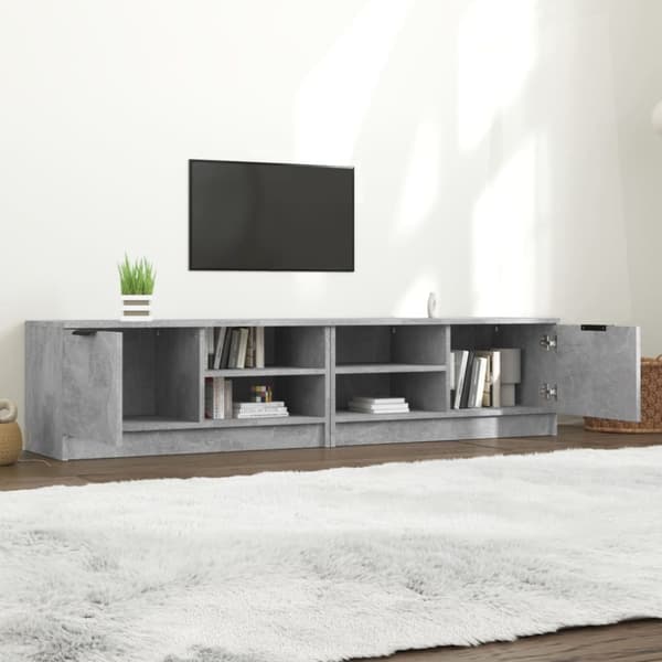 Tv-bänk 2 st betonggrå 80x35x36,5 cm konstruerat trä