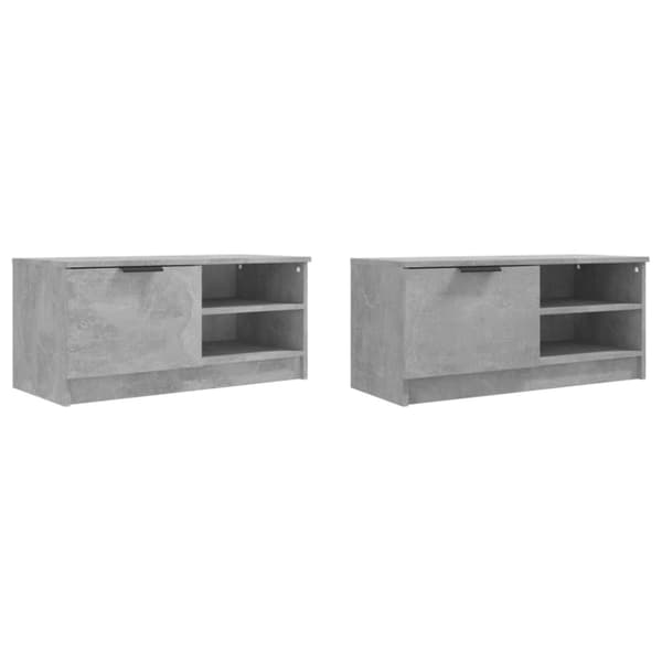 Tv-bänk 2 st betonggrå 80x35x36,5 cm konstruerat trä
