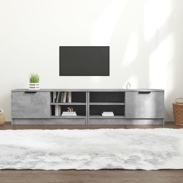 Tv-bänk 2 st betonggrå 80x35x36,5 cm konstruerat trä