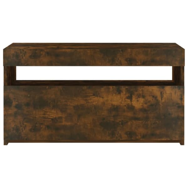 Tv-bänk med LED-belysning rökfärgad ek 75x35x40 cm