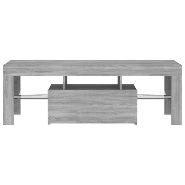 tv-bord med LED-lys 120x35x40 cm grå sonoma-eg